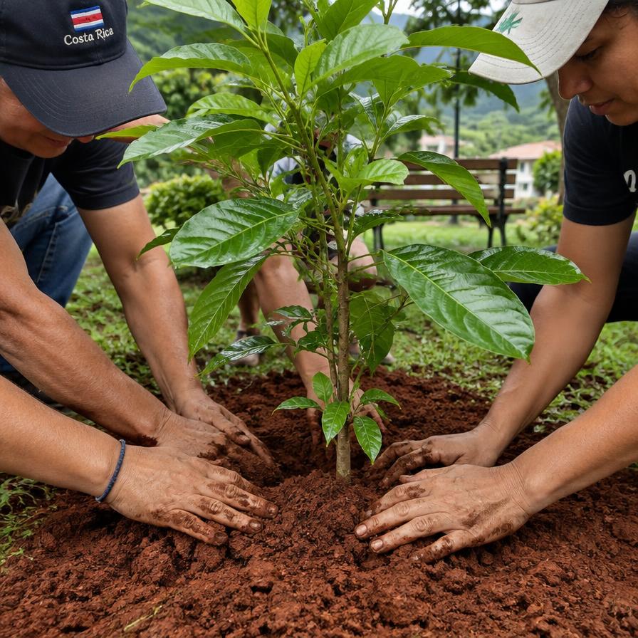 Siembra de un árbol en el parque